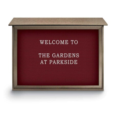 United Visual Products Indoor Enclosed Combo Board, 42"x32", White Frame/Burgundy & Medium Grey UVCB4232W-BURGUN-MEDGRY